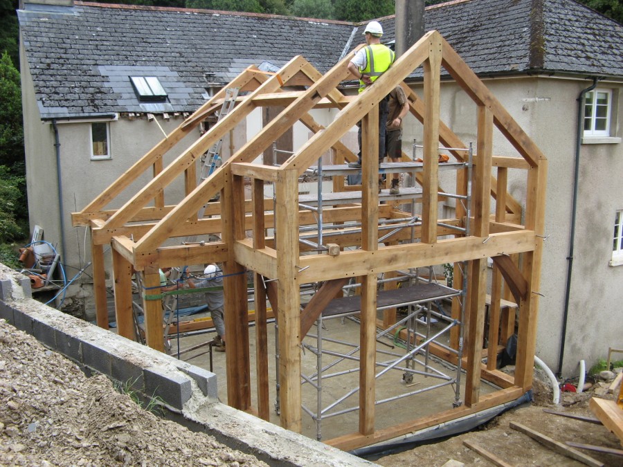 Diptford Oak Timber  Frame  two  storey  extension to a 